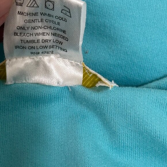 Stan Herman Womens 2X Aqua Floral Embroidered Short Sleeve Zip House Dreass - Picture 5 of 7